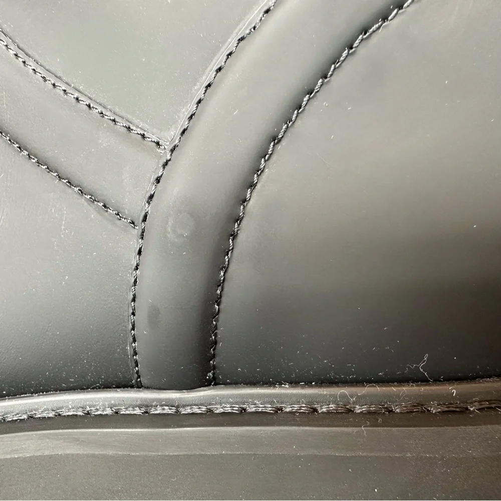 Louis Vuitton Black Matte Leather Winter Rain Boots